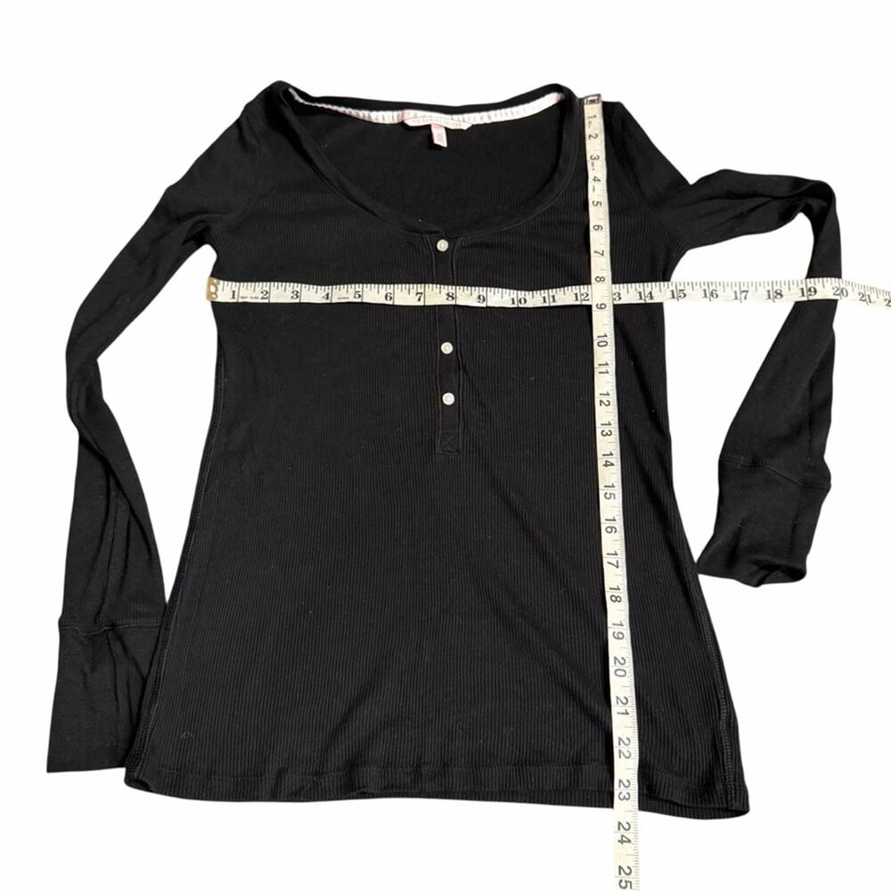 Victoria's Secret Black Long Sleeve Henley Top Size Small - Picture 5 of 7